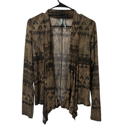 Guess by Marciano Geometric Tan Cardigan Size Medium - Picture 1 of 3